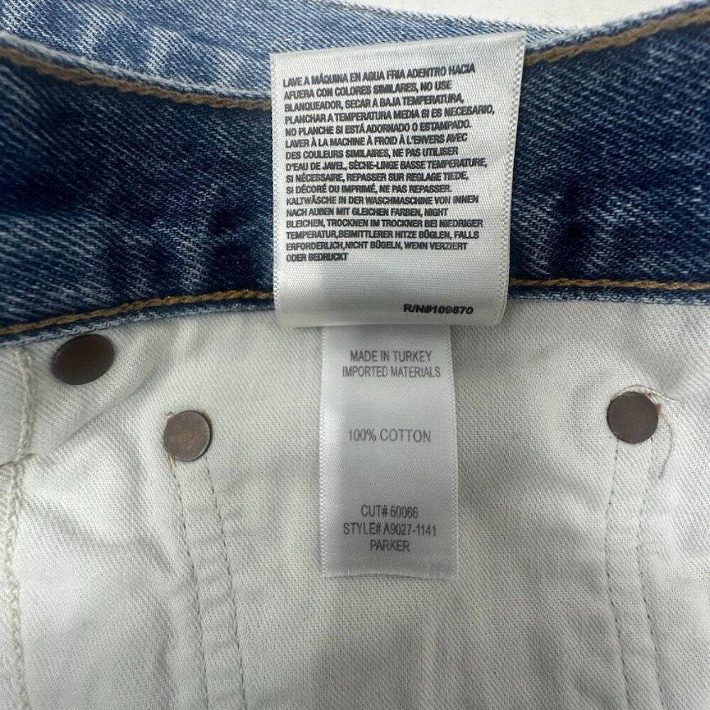 Agolde Parker Long Jean Shorts Size 32 In Heatwave Wash Cut Off Raw Frayed Hem - Picture 5 of 6